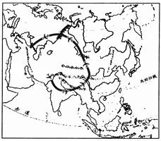 若某同学乘低空飞行的飞机沿图示路线进行地面考察。⑴那么他看到亚洲与欧洲的分界线是:乌拉尔山脉、河、世界最大的湖泊里海、山脉、黑海、海峡。⑵从 若某同学乘低空飞行的飞机沿图示路线进行地面考察。⑴那么他看到亚洲与欧洲的分界线是:乌拉尔山脉、河、世界最大的湖泊里海、山脉、黑海、海峡。⑵从