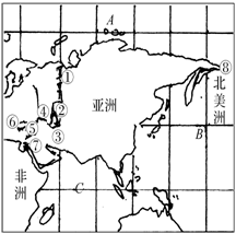 读亚洲的范围图回答填空亚洲与欧洲的分界:①______山;②______河;③______海;⑤______海;⑥______海峡;⑦______运河。( 读亚洲的范围图回答填空亚洲与欧洲的分界:①______山;②______河;③______海;⑤______海;⑥______海峡;⑦______运河。(