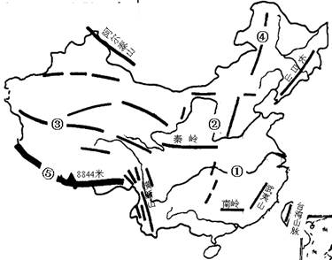 读“中国地形图”,回答下列问题:数码②代表河,自西向东注入海。数码③代表山脉,其南侧是有“世界屋脊”之称的高原。数码④代表山脉,其东 读“中国地形图”,回答下列问题:数码②代表河,自西向东注入海。数码③代表山脉,其南侧是有“世界屋脊”之称的高原。数码④代表山脉,其东