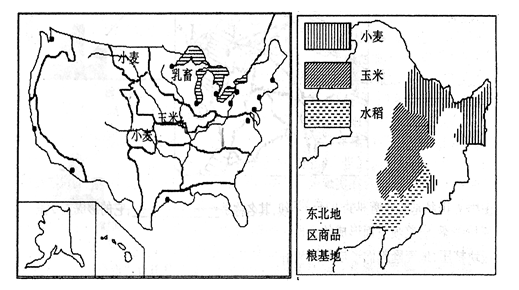 下为美国和中国东北地区农业分布示意图:中国东北部和美国东北部地区农业结构的共同之处是两个地区从农业地域类型看,都属于:不同之处是:两个地区小 下为美国和中国东北地区农业分布示意图:中国东北部和美国东北部地区农业结构的共同之处是两个地区从农业地域类型看,都属于:不同之处是:两个地区小
