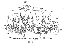 读下列有关材料,回答问题。材料一图21为世界某国等高线和经纬网分布图,材料二该国是目前世界上为数不多的保存着良好自然生态环境的国家之一,拥有富丽而历史 读下列有关材料,回答问题。材料一图21为世界某国等高线和经纬网分布图,材料二该国是目前世界上为数不多的保存着良好自然生态环境的国家之一,拥有富丽而历史