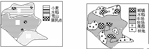 图1、图2分别是我国某地1976年与2006年同一比例尺土地资源利用示意图。读图完成下列各题。小题1:该地最有可能是在A.新疆B.陕西C.河南D.江苏小题2:2 图1、图2分别是我国某地1976年与2006年同一比例尺土地资源利用示意图。读图完成下列各题。小题1:该地最有可能是在A.新疆B.陕西C.河南D.江苏小题2:2