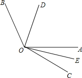 如图所示,∠AOB=100°,∠AOC=20°,OD,OE分别是∠BOC,∠AOC的平分线 如图所示,∠AOB=100°,∠AOC=20°,OD,OE分别是∠BOC,∠AOC的平分线
