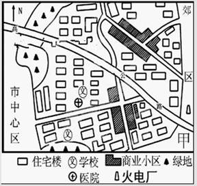 读我国东南部某大城市住宅小区示意图,回答下列问题。小题1:“爱我城市,共建家园”的民意调查中,小区居民集中反馈了如下问题,其中的合理化建议有①高速公路需要 读我国东南部某大城市住宅小区示意图,回答下列问题。小题1:“爱我城市,共建家园”的民意调查中,小区居民集中反馈了如下问题,其中的合理化建议有①高速公路需要