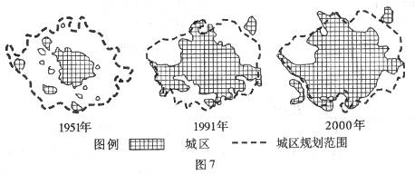 图7为北京城市空间扩张的示意图。读图,回答问题。小题1:图中反映出北京地区城市化的标志为A.城市人口数量增加B.城市用地面积增加C.城市人口比重增加D.城市道路 图7为北京城市空间扩张的示意图。读图,回答问题。小题1:图中反映出北京地区城市化的标志为A.城市人口数量增加B.城市用地面积增加C.城市人口比重增加D.城市道路