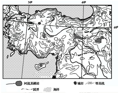 读世界某国及其周边地区示意图完成下列问题。(1)A城所在国是世界第五大蔬菜和水果生产国,分析材料叙述该国发展蔬菜、水果业的有利条件。(2)说 读世界某国及其周边地区示意图完成下列问题。(1)A城所在国是世界第五大蔬菜和水果生产国,分析材料叙述该国发展蔬菜、水果业的有利条件。(2)说