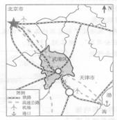 武清区原为天津的一个农业县,1991年建立了国家级高新技术产业园区。受产业转移的影响,武清区形成了以电子信息、生物技术、新能源等产业为主导的产业集群。据下图和材 武清区原为天津的一个农业县,1991年建立了国家级高新技术产业园区。受产业转移的影响,武清区形成了以电子信息、生物技术、新能源等产业为主导的产业集群。据下图和材