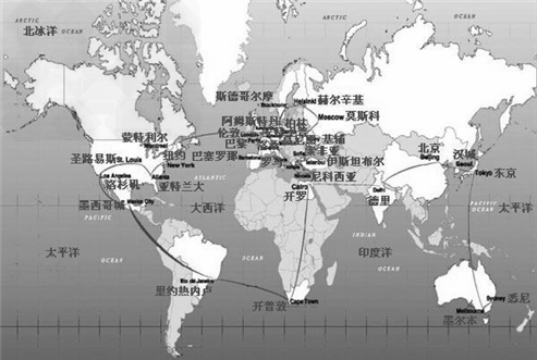 上图是雅典奥运会火炬传递路线: 希腊——悉尼——墨尔本——东京——汉城——北京——埃及——开普敦——里约热内卢——墨西哥——洛杉矶——圣路易斯——亚特兰大 上图是雅典奥运会火炬传递路线: 希腊——悉尼——墨尔本——东京——汉城——北京——埃及——开普敦——里约热内卢——墨西哥——洛杉矶——圣路易斯——亚特兰大