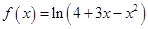 函数f(x)=ln(4+3x-x2)的递减区间是( )A.B.C.D. 函数f(x)=ln(4+3x-x2)的递减区间是( )A.B.C.D.
