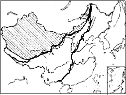 读右图,完成下列要求.按图例画出我国季风与非季风区分界线和地势第二、三级阶梯分界线.图中我国境内,黑线是______分界线 魔方格