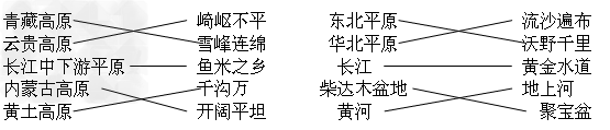 将下列地形名称与特点连在一起。青藏高原东北平原云贵高原华北平原长江中下游平原长江内蒙古高原柴达木盆地黄土高原黄河崎岖不平 将下列地形名称与特点连在一起。青藏高原东北平原云贵高原华北平原长江中下游平原长江内蒙古高原柴达木盆地黄土高原黄河崎岖不平