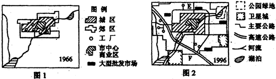 下图是某城市1966—1996年发展示意图。从图l到图2反映出城市化的主要标志是A.城市人口比重增加B.城市总入口增加C.城市用地规模扩大D.城市道路网密集 下图是某城市1966—1996年发展示意图。从图l到图2反映出城市化的主要标志是A.城市人口比重增加B.城市总入口增加C.城市用地规模扩大D.城市道路网密集
