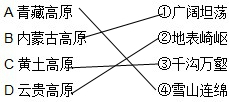 将下列高原和各自的地形特点用线连起来 魔方格