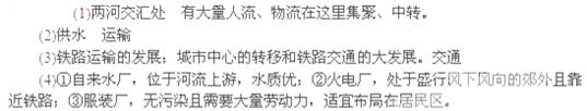 读下图,完成下列问题。(1)由图可知,该城市起源的区位因素主要是________。(2)世界上许多城市都是沿河而设,这主要得益于河流的________ 读下图,完成下列问题。(1)由图可知,该城市起源的区位因素主要是________。(2)世界上许多城市都是沿河而设,这主要得益于河流的________