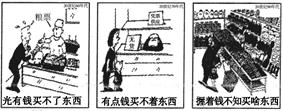 下列三幅漫画,反映了新中国成立以来人民生活水平的发展变化。有关漫画内容的解读,不正确的是( )A.图(a)时期实行计划经济,商品凭票供应B.图(b)时期生活物 下列三幅漫画,反映了新中国成立以来人民生活水平的发展变化。有关漫画内容的解读,不正确的是( )A.图(a)时期实行计划经济,商品凭票供应B.图(b)时期生活物