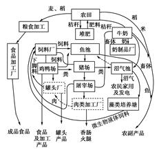 图为我国季风区某地循环经济生产联系图,读图回答问题。小题1:该地农业所属地域类型是( )A.水稻种植业B.畜牧业C.混合农业D.商品谷物农业小题2:图示地区工 图为我国季风区某地循环经济生产联系图,读图回答问题。小题1:该地农业所属地域类型是( )A.水稻种植业B.畜牧业C.混合农业D.商品谷物农业小题2:图示地区工