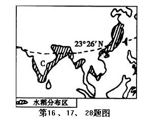 读题图,完成题。1.此地区发展种植业的有利条件是 A.人均耕地多B.科技水平高 C.劳动力资源丰富 D.交通条件好便于产品运输2.图中阴影部分所表示的作物产区是 读题图,完成题。1.此地区发展种植业的有利条件是 A.人均耕地多B.科技水平高 C.劳动力资源丰富 D.交通条件好便于产品运输2.图中阴影部分所表示的作物产区是