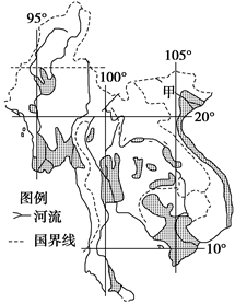 下图是世界某地区图。读图回答题。小题1:图中阴影部分表示该地区某种农产品的主要产区,该农产品为A.茶叶B.玉米C.稻米D.天然橡胶小题2:下列产业部门中,目前最 下图是世界某地区图。读图回答题。小题1:图中阴影部分表示该地区某种农产品的主要产区,该农产品为A.茶叶B.玉米C.稻米D.天然橡胶小题2:下列产业部门中,目前最