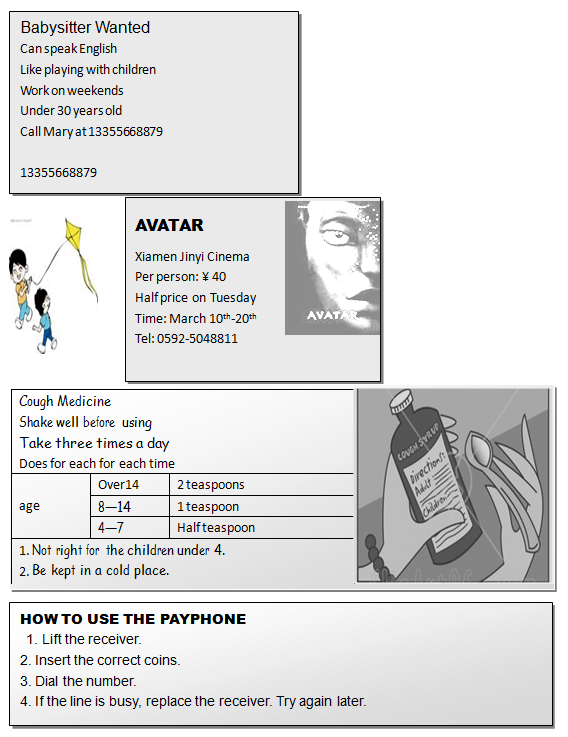 Take a look at the following information. Some may be useful for you!小题1:______ Take a look at the following information. Some may be useful for you!小题1:______