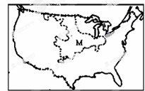 读美国轮廓图,回答小题。小题1:M区域的农业地域类型是A.商品谷物农业B.大牧场放牧业C.季风水田农业D.混合农业小题2:M区域农业生产的优势区位条件不包括 读美国轮廓图,回答小题。小题1:M区域的农业地域类型是A.商品谷物农业B.大牧场放牧业C.季风水田农业D.混合农业小题2:M区域农业生产的优势区位条件不包括