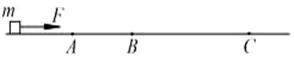 粗糙的水平面上放置一质量为m =" 1.2" kg的小物块,对它施加F =" 3" N的水平作用力,使物块沿水平面向右匀加速运动.已知物 粗糙的水平面上放置一质量为m =" 1.2" kg的小物块,对它施加F =" 3" N的水平作用力,使物块沿水平面向右匀加速运动.已知物