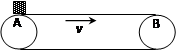 如图所示,一平直的传送带以速度v=2m/s匀速运动,传送带把A处的工件运送到B处,A、B相距L=10m.从A处把工件无初速地放到传送带上,经过时间t= 如图所示,一平直的传送带以速度v=2m/s匀速运动,传送带把A处的工件运送到B处,A、B相距L=10m.从A处把工件无初速地放到传送带上,经过时间t=