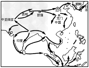 下图反映的是的传播情况,它于末年经丝绸之路传人我国中原地区,后义传入朝鲜、和越南等国。 下图反映的是的传播情况,它于末年经丝绸之路传人我国中原地区,后义传入朝鲜、和越南等国。