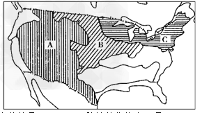 读下面“美国农业生产地域类型图”,分析回答下列问题。图中属于商品谷物农业的是________,种植的作物主要是________和_____ 读下面“美国农业生产地域类型图”,分析回答下列问题。图中属于商品谷物农业的是________,种植的作物主要是________和_____