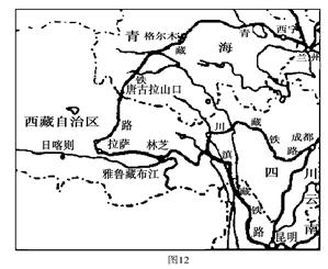 读“进藏铁路线方案示意图”和相关资料,完成下列问题进藏铁路的选线最初有三个方案:北线、中线、南线。在 读“进藏铁路线方案示意图”和相关资料,完成下列问题进藏铁路的选线最初有三个方案:北线、中线、南线。在