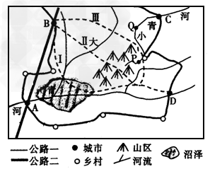读我国某区域示意图,回答下列问题。 该地区A,B两城市之间建有两条公路,分别是国道和地方性公路,据公路建设一般原则判断:公路二是_ 读我国某区域示意图,回答下列问题。 该地区A,B两城市之间建有两条公路,分别是国道和地方性公路,据公路建设一般原则判断:公路二是_