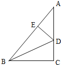 如图,在△ABC中,∠C=90°,点D在AC上,将△BCD沿着直线BD翻折,使点C落在斜边AB上的点E处,DC=5cm,则点D到斜边AB的距 如图,在△ABC中,∠C=90°,点D在AC上,将△BCD沿着直线BD翻折,使点C落在斜边AB上的点E处,DC=5cm,则点D到斜边AB的距