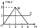 有甲、乙两个物体从同一地点,同时向同一个方向运动的v-t图象如图所示,两物体在______时刻第一次相遇;在甲停止前两物体______时刻相距最远且甲在乙的前面