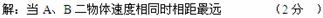 如图所示,A、B两个可看成是质点的物体沿同一直线运动,最初相距=7m,且A以=4m/s的速度做匀速运动,B此时的速度为=10m/s,且B具有a=-2m/s2的加 如图所示,A、B两个可看成是质点的物体沿同一直线运动,最初相距=7m,且A以=4m/s的速度做匀速运动,B此时的速度为=10m/s,且B具有a=-2m/s2的加