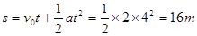 11.(6分)一辆汽车由静止开始做匀加速直线运动,加速度大小为2 m/s2,则汽车在第2秒末的速度大小为___________m/s;前4秒内的位移为_____ 11.(6分)一辆汽车由静止开始做匀加速直线运动,加速度大小为2 m/s2,则汽车在第2秒末的速度大小为___________m/s;前4秒内的位移为_____