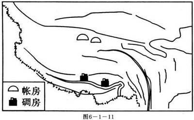 .读“青藏高原民居分布示意图” (图6-1-11),回答下列问题:(1)碉房主要分布在 ,这种建筑反映当地 的气候特征,也反映了当地的农业生产以 为主 .读“青藏高原民居分布示意图” (图6-1-11),回答下列问题:(1)碉房主要分布在 ,这种建筑反映当地 的气候特征,也反映了当地的农业生产以 为主