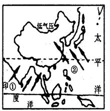 读 “我国季风示意图”,完成下列问题根据图中的风向判断,这是季风。图中①箭头表示西南季风,主要来自印度洋;②箭头表示来自太平洋的(东南、西 读 “我国季风示意图”,完成下列问题根据图中的风向判断,这是季风。图中①箭头表示西南季风,主要来自印度洋;②箭头表示来自太平洋的(东南、西
