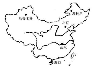 读图表中五城市相应的气候资料,回答下列问题。城市1月平均气温℃7月平均气温℃年降水量mmA2.829.01260.1B17.128.416 读图表中五城市相应的气候资料,回答下列问题。城市1月平均气温℃7月平均气温℃年降水量mmA2.829.01260.1B17.128.416