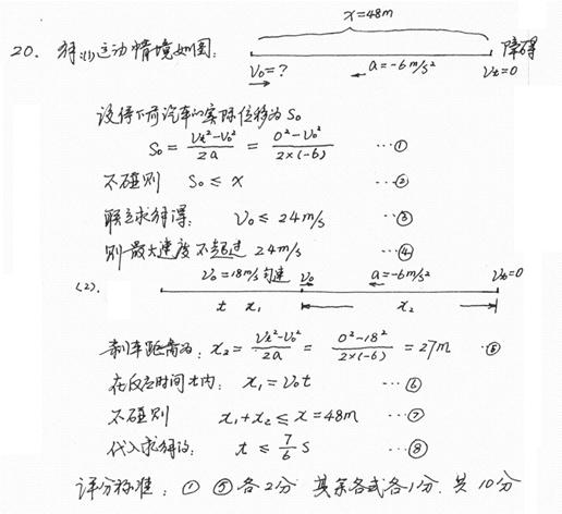 某有雾天气下,能见度为x=48m。若汽车刹车时加速度为a=-6m/s2,为避免与前方停在路中的故障车相撞。若不考虑司机的反应 某有雾天气下,能见度为x=48m。若汽车刹车时加速度为a=-6m/s2,为避免与前方停在路中的故障车相撞。若不考虑司机的反应
