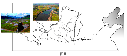 图甲为“黄河流域示意图”,图乙为“黄河流域湿地分布与干燥度的折线图”,材料:宁夏 图甲为“黄河流域示意图”,图乙为“黄河流域湿地分布与干燥度的折线图”,材料:宁夏
