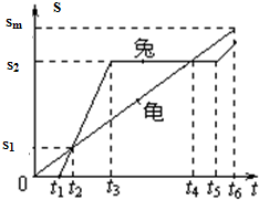 如图所示为某同学画的兔子和乌龟赛跑的位移-时间图象,请你据此画出对应的速度-时间图象 魔方格