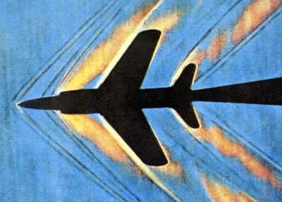 超音速飞机风洞纹影照片