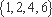 已知集合A={1，2，4},B={2，4，6},