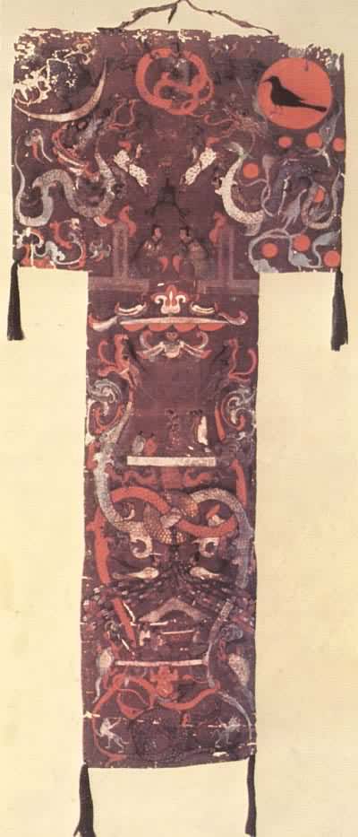 什么是中国染整史? 西汉彩绘帛画(湖南省长沙马王堆一号汉墓出土 湖南省博物馆藏)