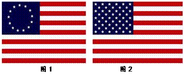国旗是国家的象征,国旗的演变见证着国家历史的变迁。下列说法正确的有①盛顿亲历了图1的诞生②图1是罗斯福新政时期的国旗③图2引领着美国人民走向独立④国旗的演变见证 国旗是国家的象征,国旗的演变见证着国家历史的变迁。下列说法正确的有①盛顿亲历了图1的诞生②图1是罗斯福新政时期的国旗③图2引领着美国人民走向独立④国旗的演变见证