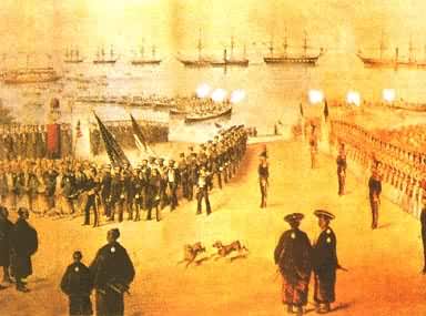 日本历史是什么? 美国东印度舰队司令M.C.佩里率部在浦贺港登陆(1853年7月)