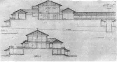 咸阳秦宫殿遗址是什么? 咸阳1号宫殿遗址复原草图 上:纵剖面图 下:横剖面图