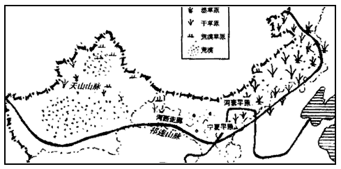 读图完成下列要求:图中自然景观由东向西的变化是__________到__________到__________,反映了该地 读图完成下列要求:图中自然景观由东向西的变化是__________到__________到__________,反映了该地