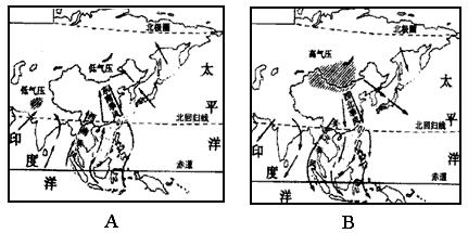 读我国冬、夏季风示意图,回答:表示冬季风的是图,它来自纬地区,气流特点是 。给我国东部地区带来丰 读我国冬、夏季风示意图,回答:表示冬季风的是图,它来自纬地区,气流特点是 。给我国东部地区带来丰