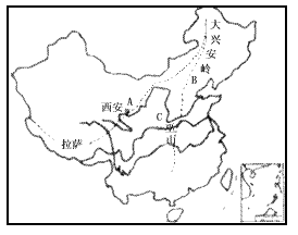 读我国主要界线图,完成下列各题。A线为_________ _的分界线,此线以西为____ _______区。 ( 读我国主要界线图,完成下列各题。A线为_________ _的分界线,此线以西为____ _______区。 (