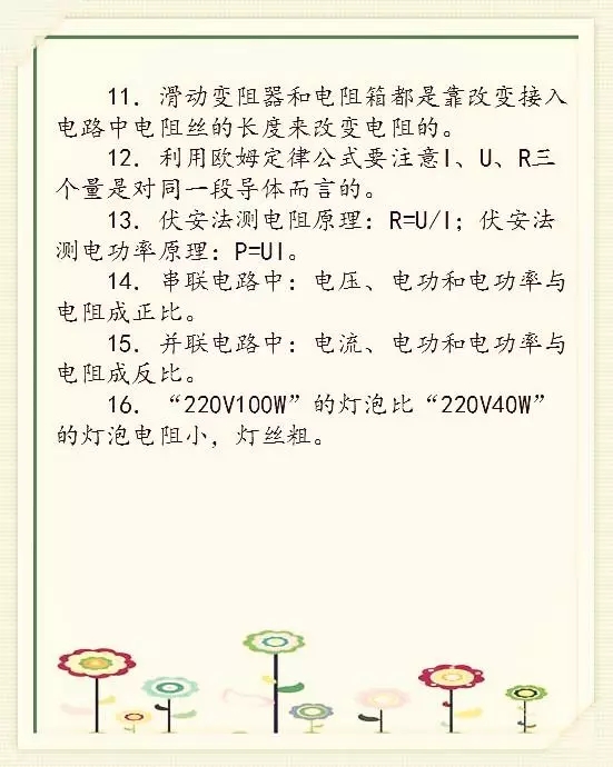 初中物理知识点总结图初中物理14张知识点笔记图片